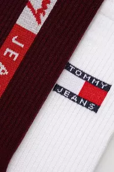 2 пары носков Tommy Jeans, бордовый