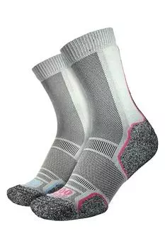 2 пары однослойных носков Trek Repreve с плоским мыском 1000 Mile, серебро