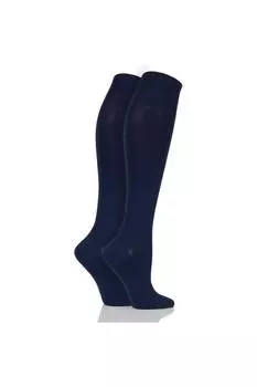 2 пары однотонных бамбуковых гольфов ELLE, синий