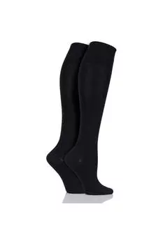 2 пары однотонных бамбуковых гольфов ELLE, черный