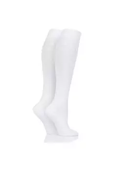 2 пары однотонных бамбуковых гольфов ELLE, белый