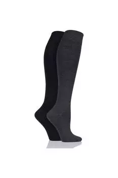 2 пары однотонных бамбуковых гольфов ELLE, серый