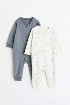 2 пары пижам из хлопка с рисунком H&amp;M, белый/совы