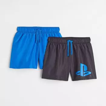 2 пары плавательных шорт с принтом H&M PlayStation, синий