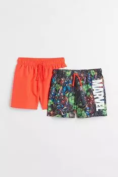 2 пары плавательных шорт с принтом H&amp;M