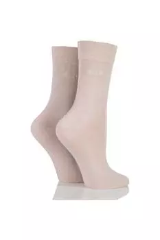 2 пары простых носков из бамбукового волокна ELLE, бежевый