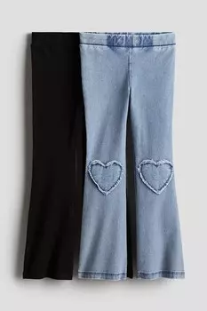 2 пары расклешенных джеггинсов H&M, синий