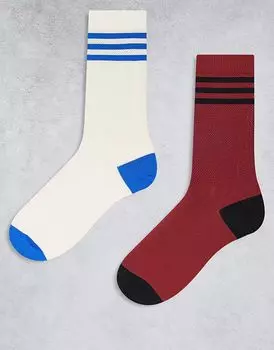 2 пары разноцветных текстурированных носков от Adidas Originals