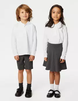 2 пары рубашек-поло унисекс для школы Easy Dressing (3–18 лет) Marks & Spencer, белый