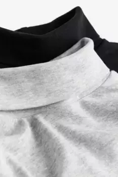 2 пары рубашек с высоким воротником H&M, черный