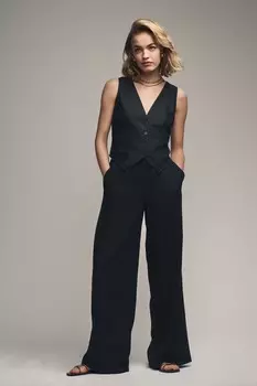 2 пары широких брюк из льняной смеси The Set, черный