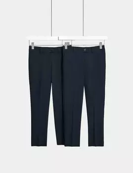 2 пары школьных брюк скинни для девочек (2–18 лет) Marks & Spencer, темно-синий