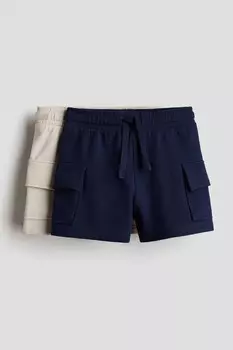 2 пары шорт-толстовки карго H&M, синий