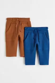 2 пары спортивных штанов H&amp;M, коричневый/синий