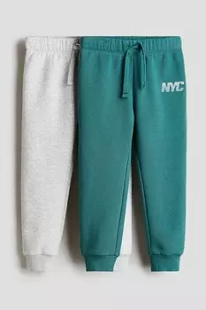 2 пары спортивных штанов H&M, зеленый