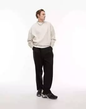 2 пары супертяжелых свитшотов оверсайз премиум-класса Topman черного и экрю цвета