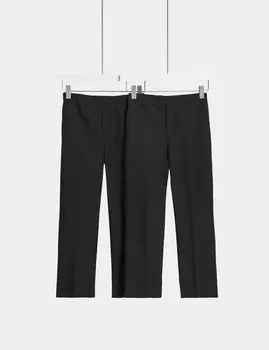 2 пары суперузких школьных брюк для мальчиков (2–18 лет) Marks & Spencer, черный