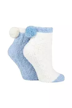 2 пары уютных носков с помпонами ELLE, синий