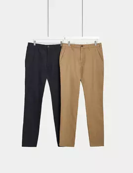 2 пары узких эластичных брюк чинос Marks & Spencer