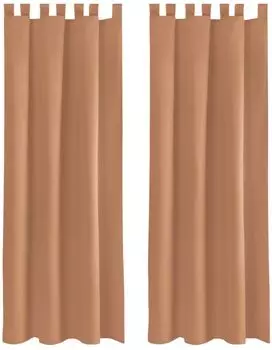 2 петли для штор Ellen, включая подхваты и крючки (красные), размер: 140x145 см. Bestlivings, коричневый