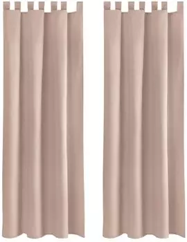 2 петли для штор Ellen, включая подхваты и крючки (синие), размер: 140x145 см. Bestlivings, серый