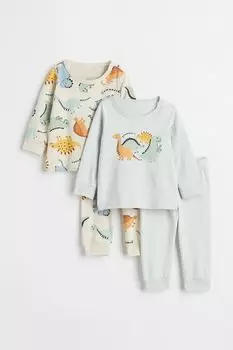 2 пижамы H&amp;M, светло-серый/динозавры
