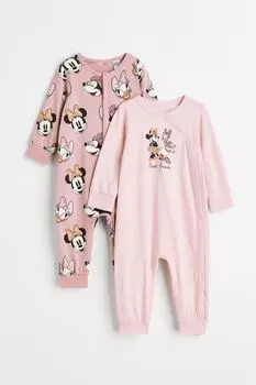 2 пижамы с принтом H&amp;M, светло-розовый/минни маус
