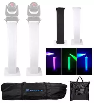 2) Подставки для тотемов + черные + белые сетки для 2) фонарей Chauvet Intimidator Beam 140SR Rockville (2) RTP32W 140SR