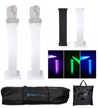 (2) подставки для тотемов + черные + белые сетки для (2) прожекторов Chauvet Rogue RX2 Beam Lights Rockville (2) RTP32W Rogue RX2 Beam