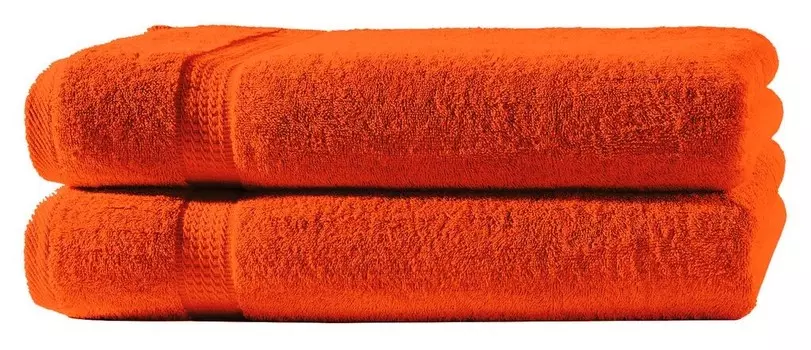 2 полотенца оранжевые терра 50х100 см комплект хлопковое полотенце махровое мягкое One-Home, оранжевый