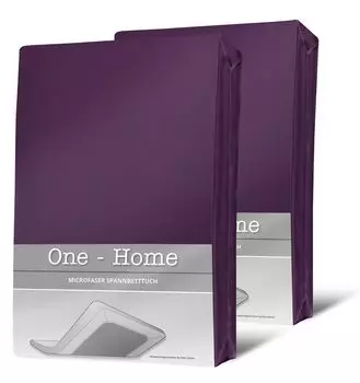 2 простыни фиолетового цвета 180x200 см - комплект простыней из микрофибры 200x200 см One-Home, фиолетовый