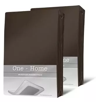 2 простыни коричневого цвета 180x200 см - комплект простыней из микрофибры 200x200 см One-Home, коричневый