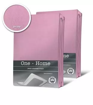 2 простыни на подкладке, простыня 180х200 см - 200х200 см, комплект из джерси розовая роза, фуксия One-Home