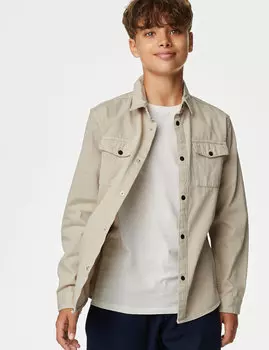 2 рубашки и футболка из чистого хлопка (6–16 лет) Marks & Spencer