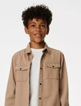 2 рубашки и футболка из чистого хлопка (6–16 лет) Marks & Spencer