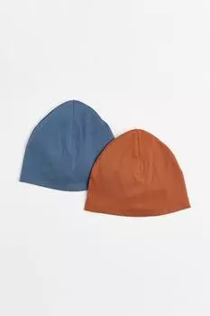 2 шапки из хлопкового джерси в рубчик H&amp;M