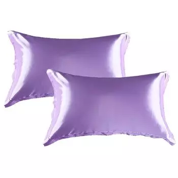 2 шелковые наволочки 48x74 см, застежка-конверт, антивозрастная наволочка, фиолетового цвета CANDeal