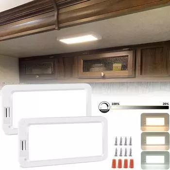 2 шт. 10 Вт светодиодные внутренние светильники для автофургонов с регулируемой яркостью, 3 цвета, фонари для кемперов, потолочное освещение для лодки, внутреннее освещение 12-24 В lapamax