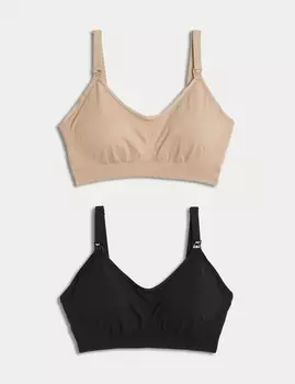 2 шт. бесшовных бюстгальтеров для кормления с полной чашкой Marks & Spencer, розовый кварц