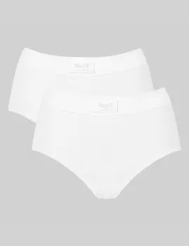 2 шт. двойных комфортных хлопковых труса с глубоким вырезом Sloggi, белый