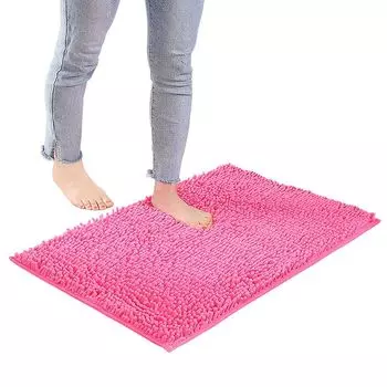 2 шт. коврик для ванной, нескользящий ковер для ванной комнаты 40 x 60 см - коврик для унитаза, пушистый коврик для пола или коврик для ванной для душа, ванны и туалета CANDeal, розовый