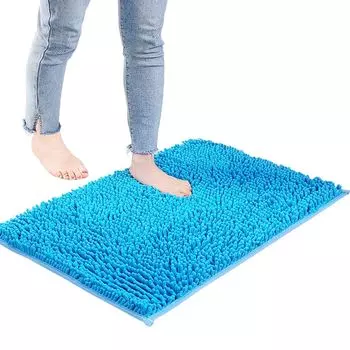 2 шт. коврик для ванной, нескользящий ковер для ванной комнаты 40 х 60 см - коврик для унитаза, пушистый коврик для пола или коврик для ванной для душа, ванны и туалета CANDeal, синий