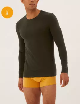 2 шт. Легкий термобелье с длинными рукавами Heatgen Marks & Spencer, хаки