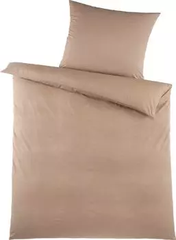 2 шт. Летнее постельное белье 135 х 200 +80х80см, микрофибра, однотонный/однотонный, светло-коричневый, в мелкий крап KH-Haushaltshandel