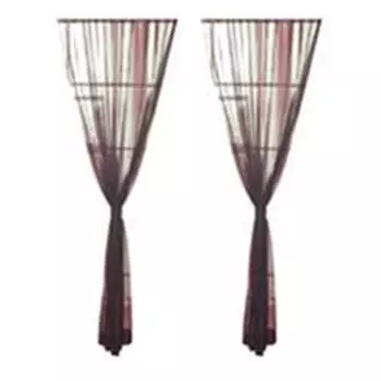 2 шт., летние однотонные тюлевые занавески для дверей и окон, драпировка, прозрачный шарф, фиолетовый Stuttg, светло-коричневый