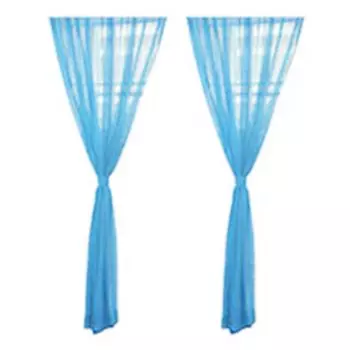 2 шт., летние однотонные тюлевые занавески для дверей и окон, драпировка, прозрачный шарф, подзор, розово-красный Stuttg, темно-синий