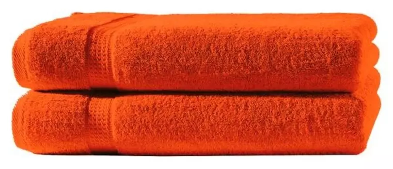 2 шт Набор полотенец One-Home Frottee 50x100 cm, 50x2x100 см, оранжевый