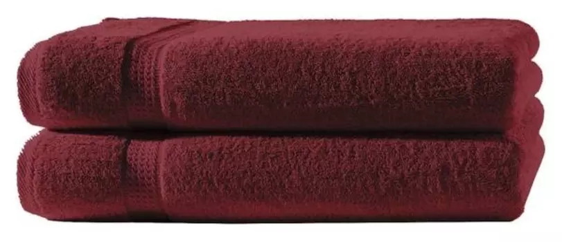 2 шт Набор полотенец One-Home Frottee 70x140 cm, 70x2x140 см, бордовый