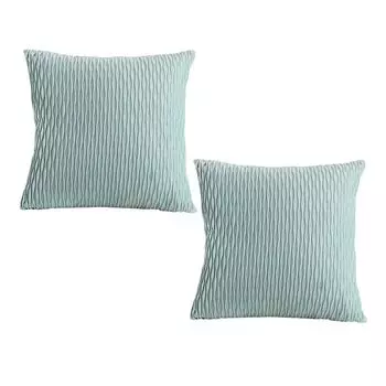 2 шт., наволочка, декоративная, гладкая, с тиснением, морщинами, пылезащитная, плюшевая, наволочка для дивана, украшение для дома, светло-голубая Stuttg