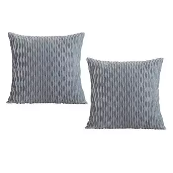 2 шт., наволочка, декоративная, гладкая, с тиснением, морщинами, пылезащитная, плюшевая, наволочка для диванной подушки, украшение для дома-серебро Stuttg